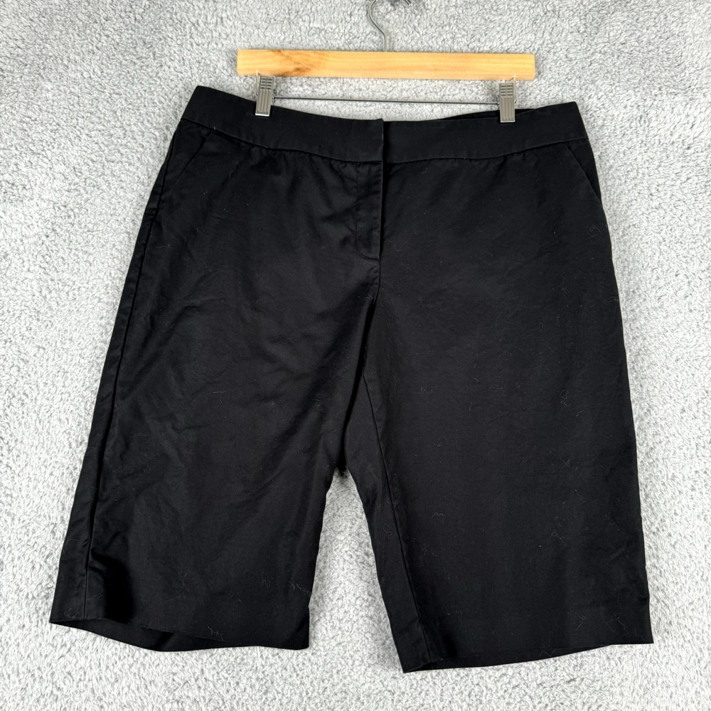 Halogen Shorts Womens 16 Black Stretch Bermuda Classiccore Classic Basic Preppy